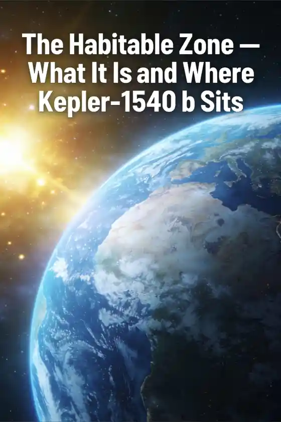 Could Kepler-1540 b Be Friendly to Life? – The Habitable Zone — What It Is and Where Kepler-1540 b Sits